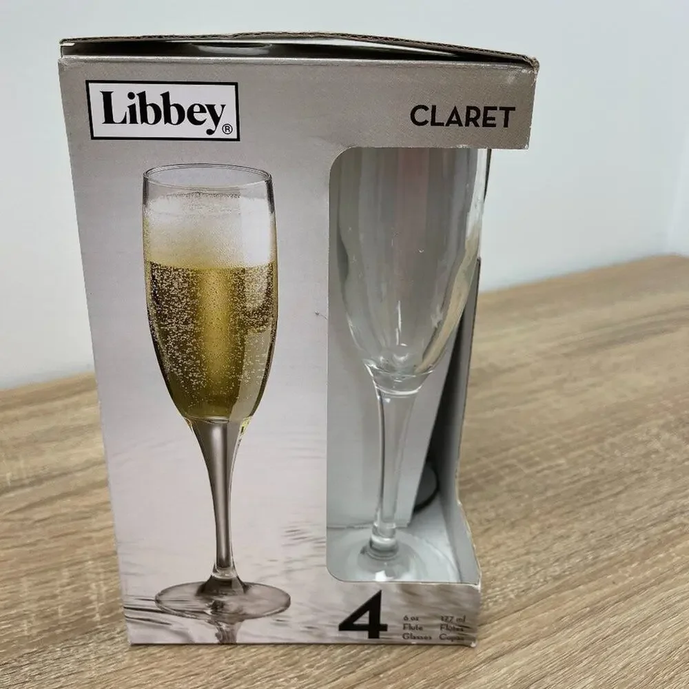 Libbey Champagne Glasses Claret Style NIB - Picture 4 of 7